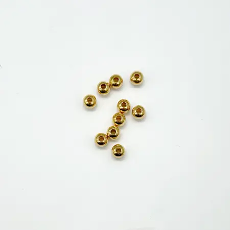 Kovovy koralek 5mm 10kusu zlaty 30 kč
